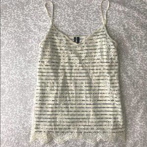 Striped and Lace Dress Tank